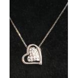 WM Chain With White Stone Heart Pendant