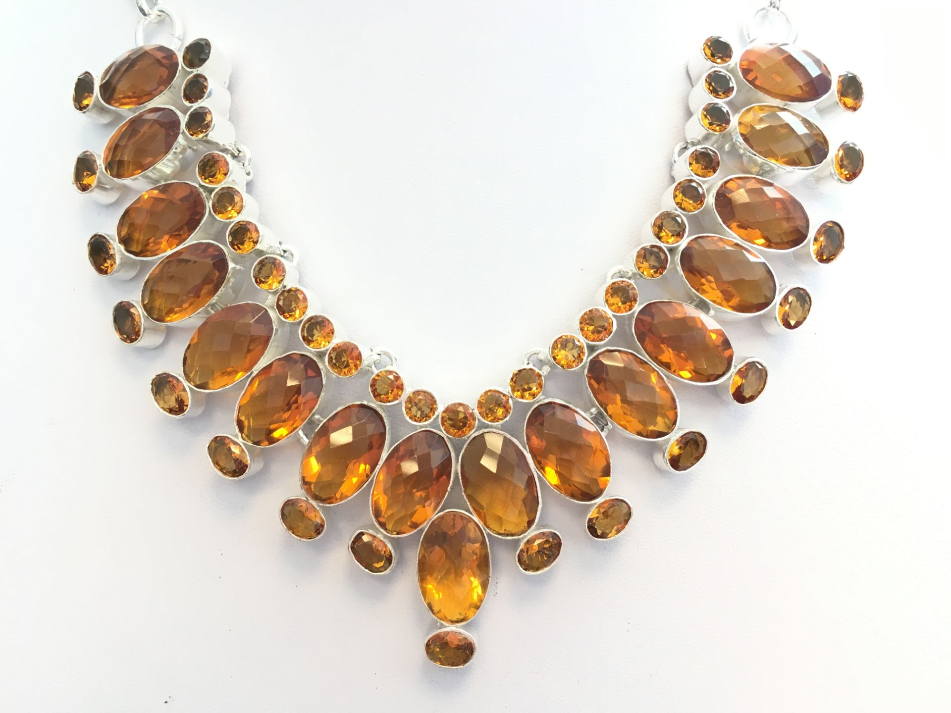 Golden Topaz .925 Silver Jewellery Necklace - Image 2 of 2