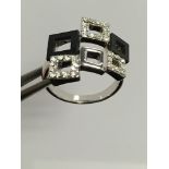 Brand New Unique 18K Platinum Plated Austrian Crystal Swarovski Element Square Ring