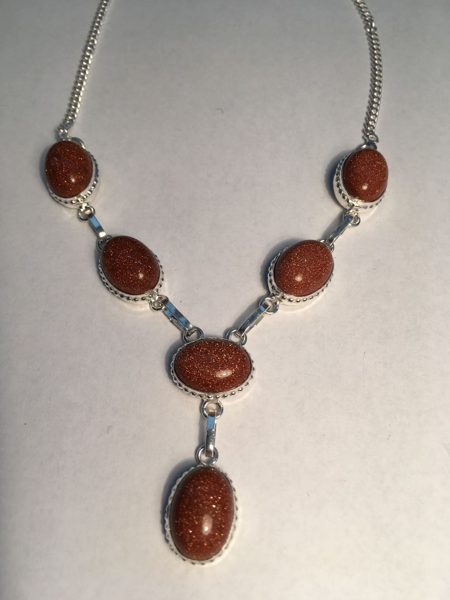 Goldstone Gems .925 Silver Jewellery Necklace 17 Inches - Image 2 of 2