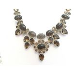 Smoky Topaz Gems .925 Silver Jewellery Necklace