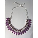 LOVELY PURPLE COPPER WITH PINK AMETHYST .925 SILVER NECKLACES SIZE 17-18'' 2999