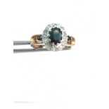 9k Gold Black stone and Diamond Ring