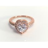 Brand New Heart Ring 18K Rose Gold Plated Micro Inlay Zircon