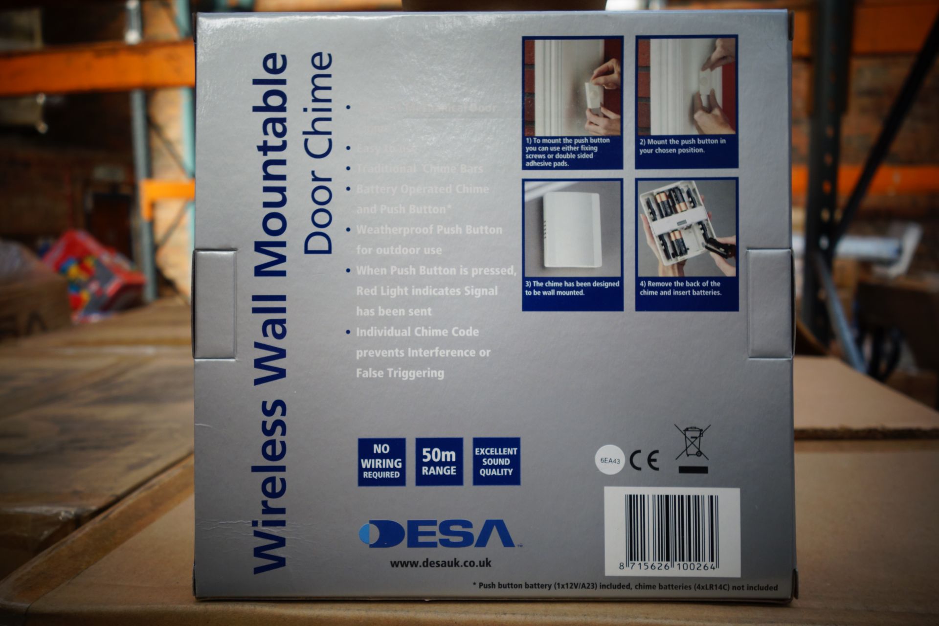 24 x New Desa Wireless Wall Mountable 50M Range Door Chimes. RRP £29.99 each, giving this lot a - Image 2 of 2