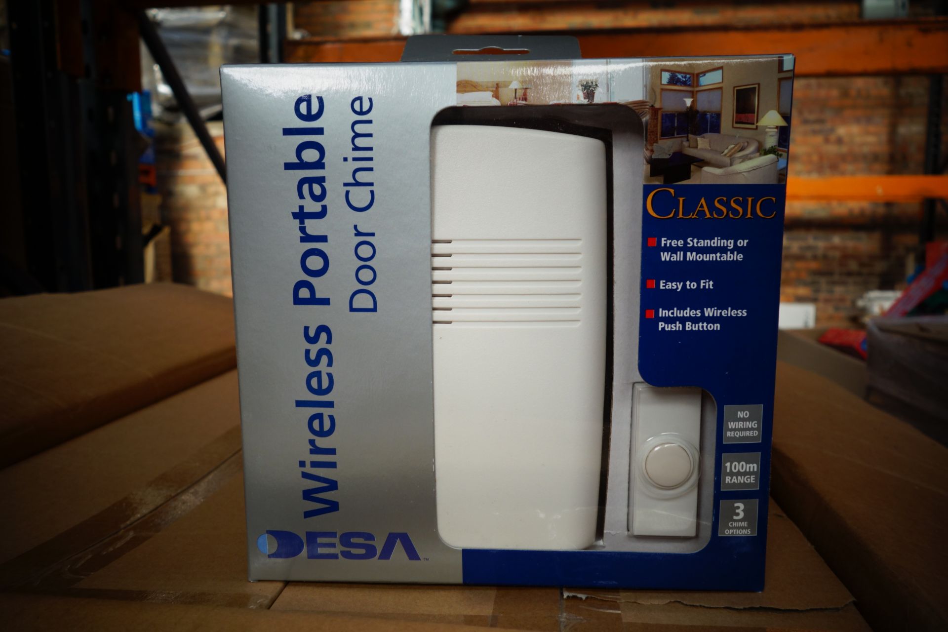24 x New Desa Wireless Wall Mountable 100M Range Door Chimes. RRP £39.99 each, giving this lot a
