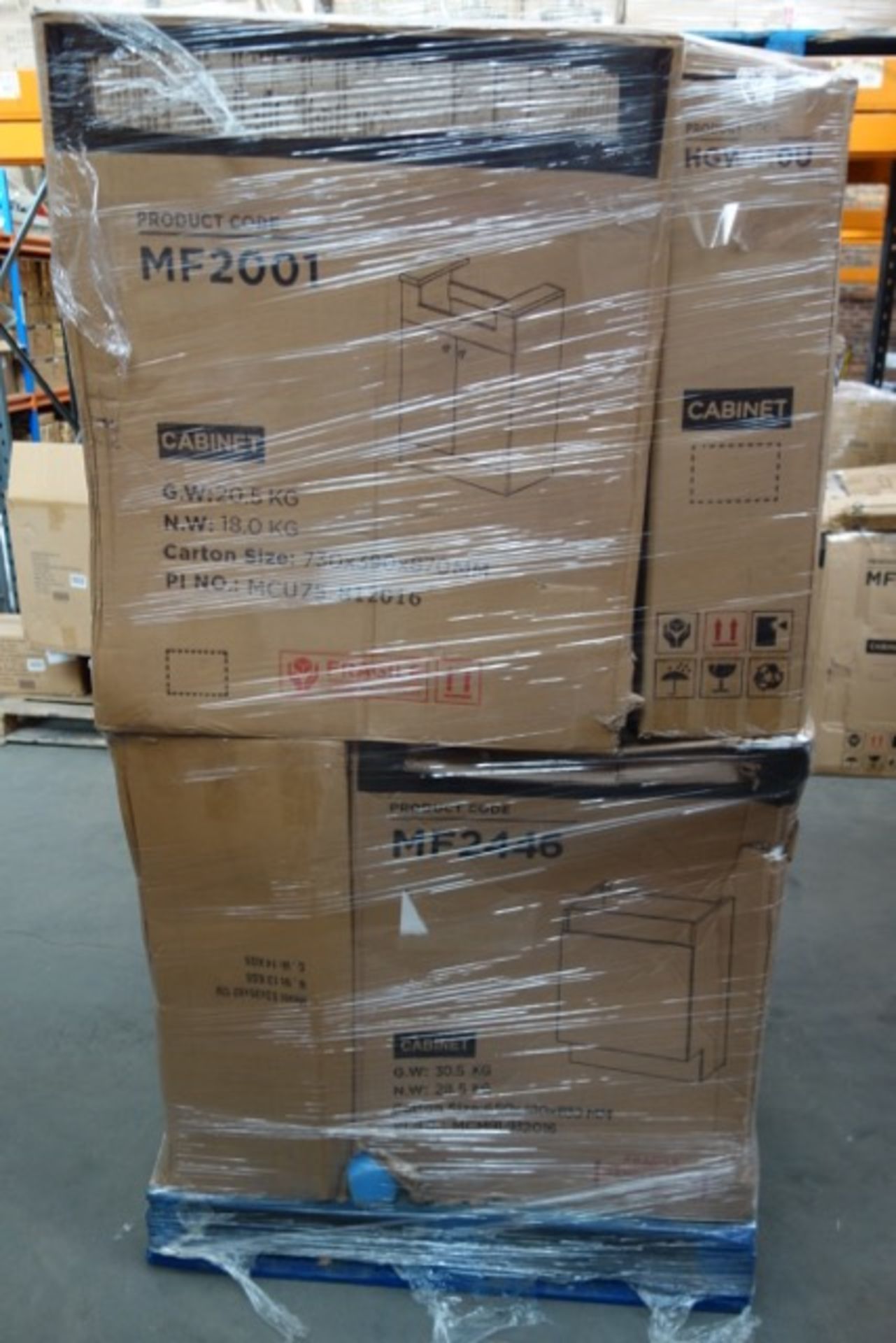 (N206) PALLET TO CONTAIN 19 x ITEMS OF VARIOUS BATHROOM STOCK TO INCLUDE: BASIN UNIT, TOILET PAN, - Image 2 of 3