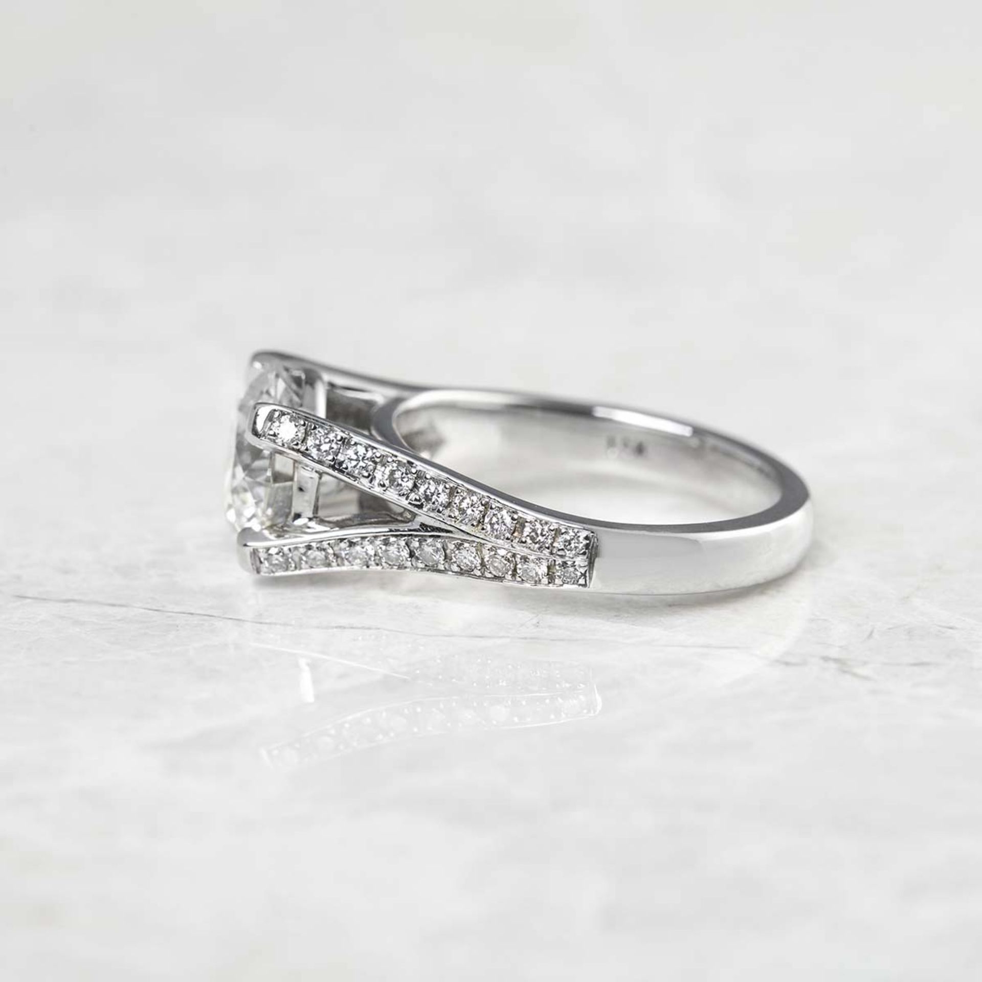 14k White Gold Round Brilliant Cut 2.18ct Diamond Ring - Bild 3 aus 5