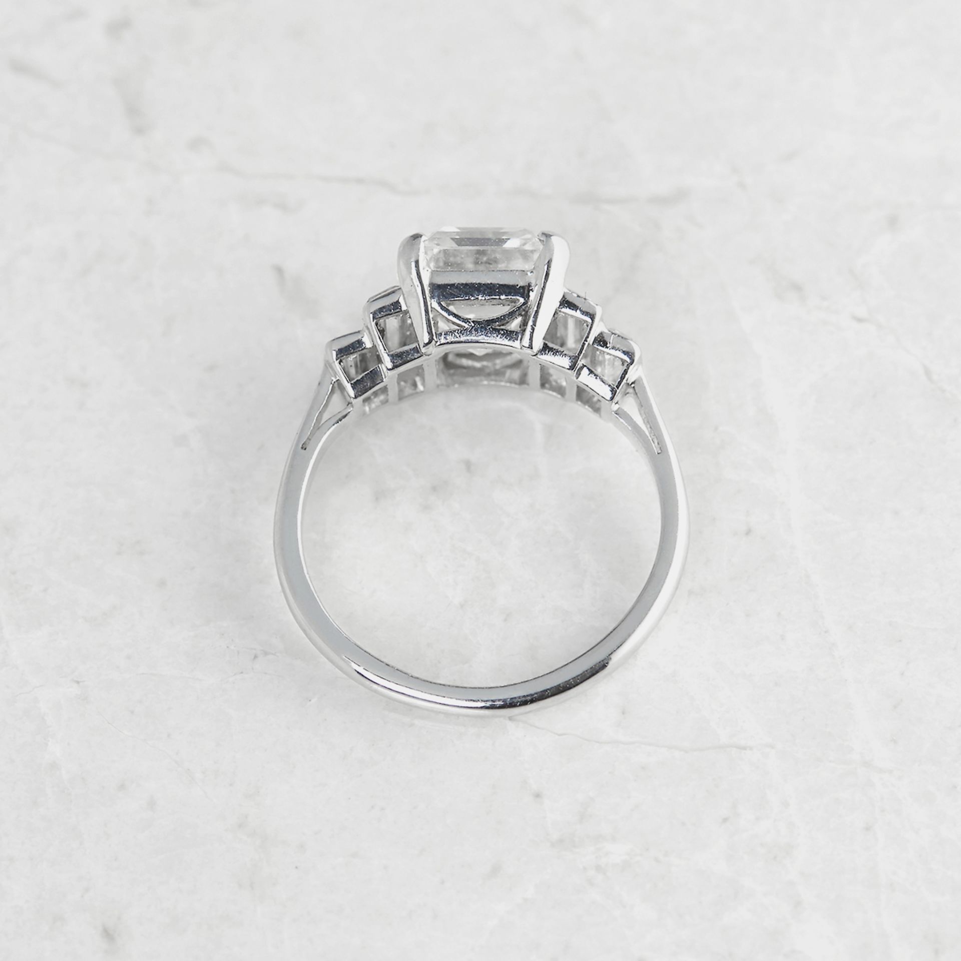 Platinum Emerald Cut 3.54ct Diamond Ring - Bild 6 aus 9