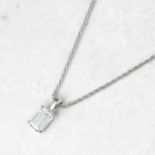 18k White Gold Emerald Cut 1.75ct Diamond Necklace