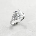 Platinum Emerald Cut 3.54ct Diamond Ring