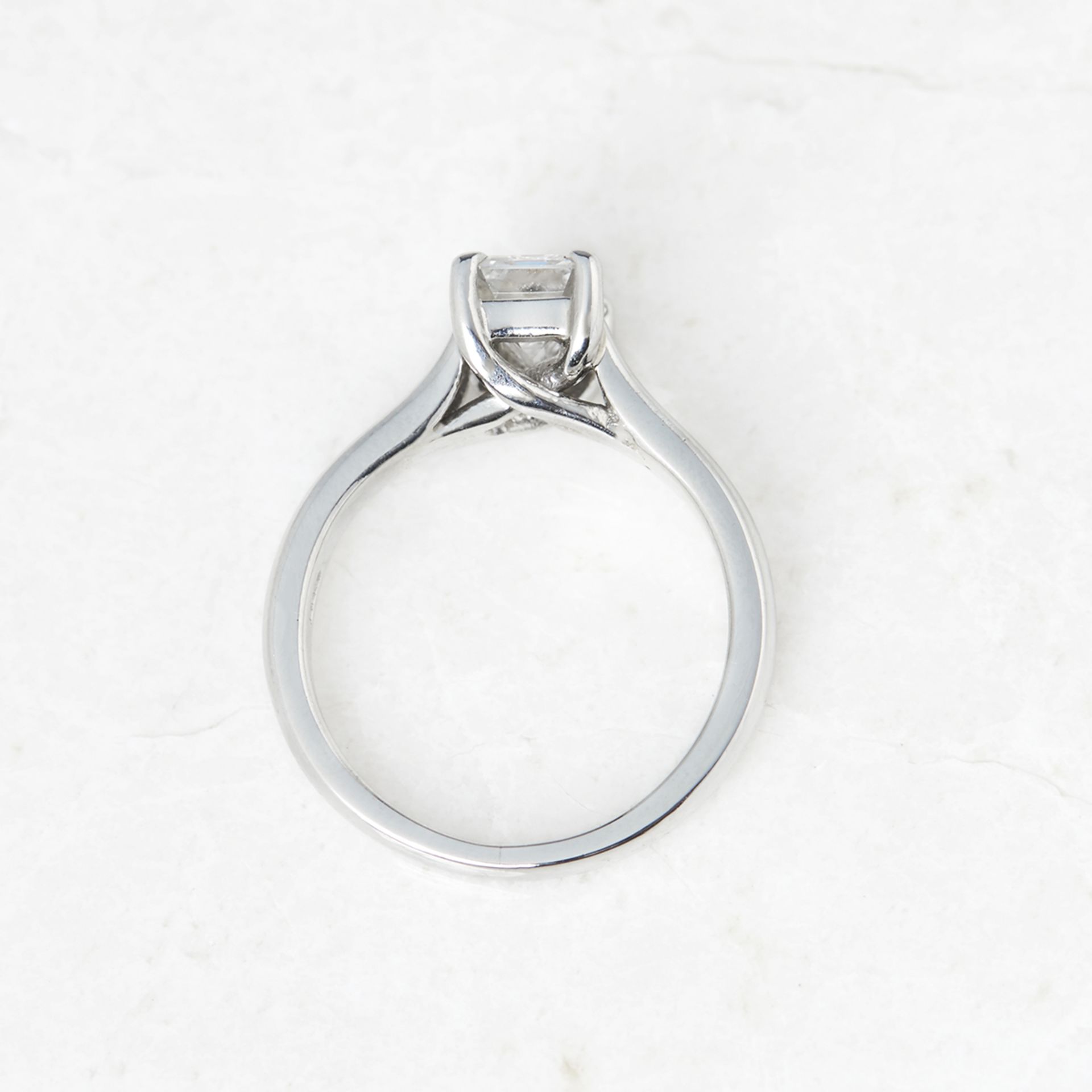Platinum Emerald Cut 1.12ct Diamond Ring - Bild 6 aus 6