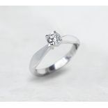 18k White Gold Round Brilliant Cut 0.52ct Diamond Ring