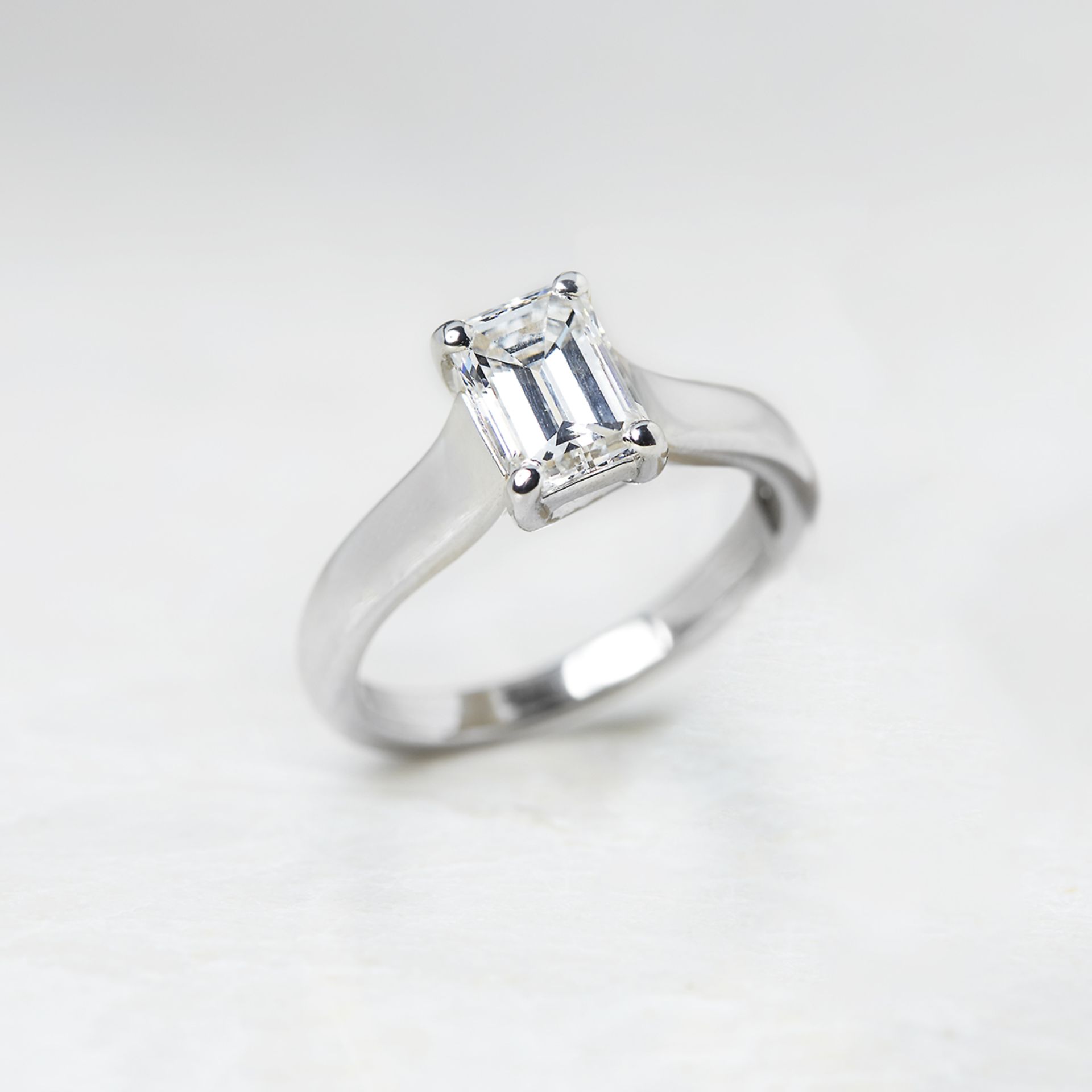 Platinum Emerald Cut 1.12ct Diamond Ring