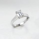 Platinum Emerald Cut 1.12ct Diamond Ring