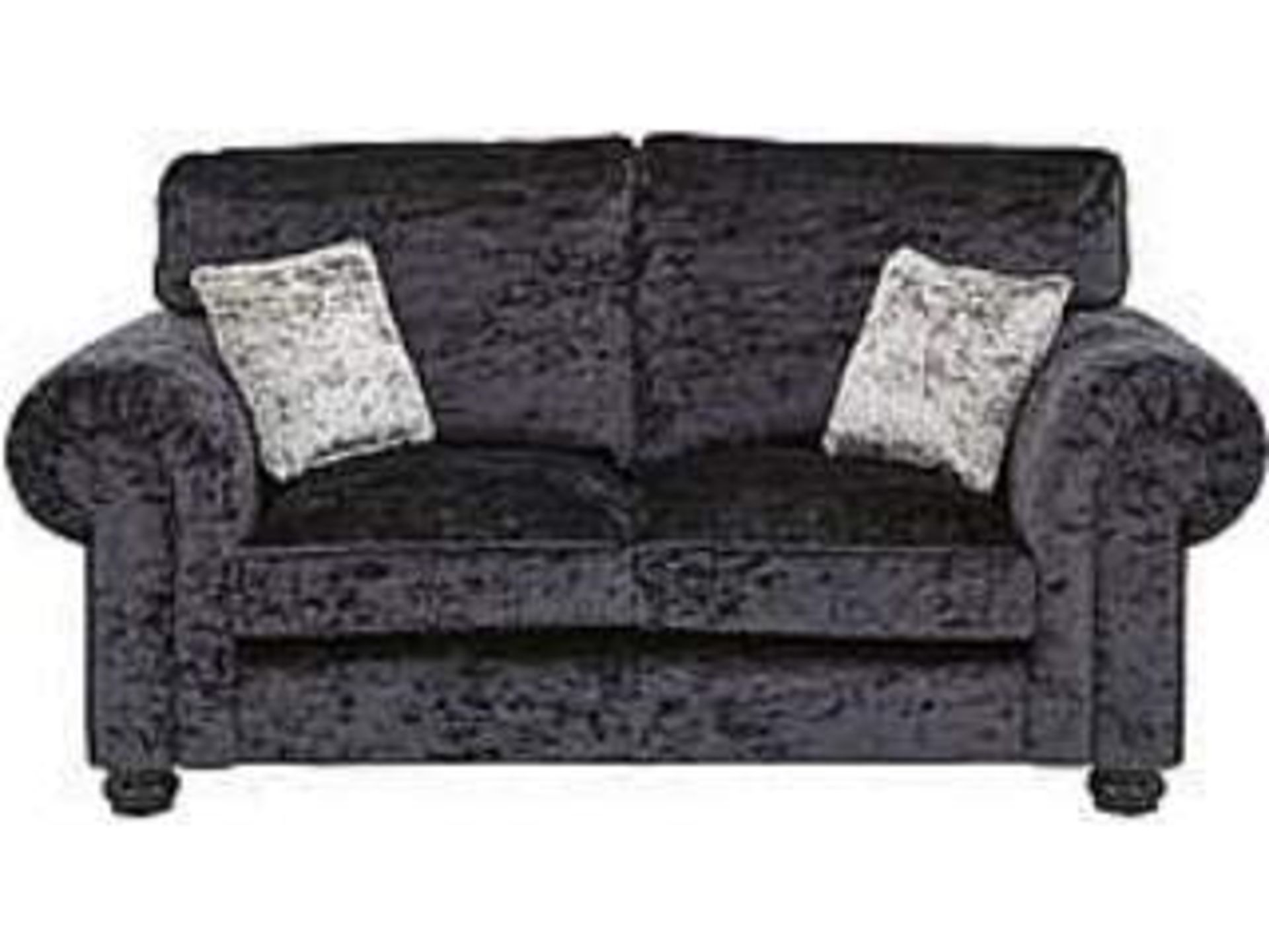 Scarpa deluxe 3 seater sofa in black shimmer crushed velvet - Image 2 of 2