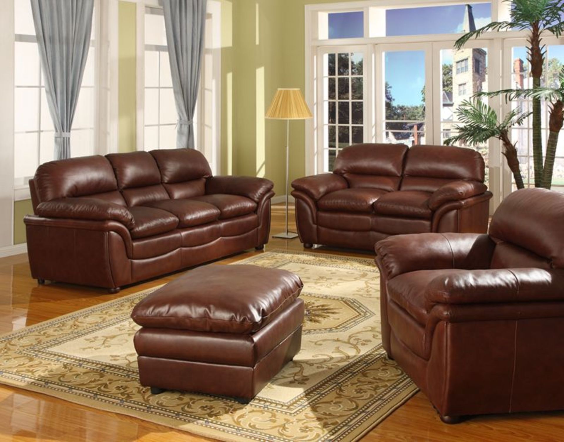 veronica 2 seater sofa in shiny brown leather plus 2 seater veronica sofa in shiny brown leather