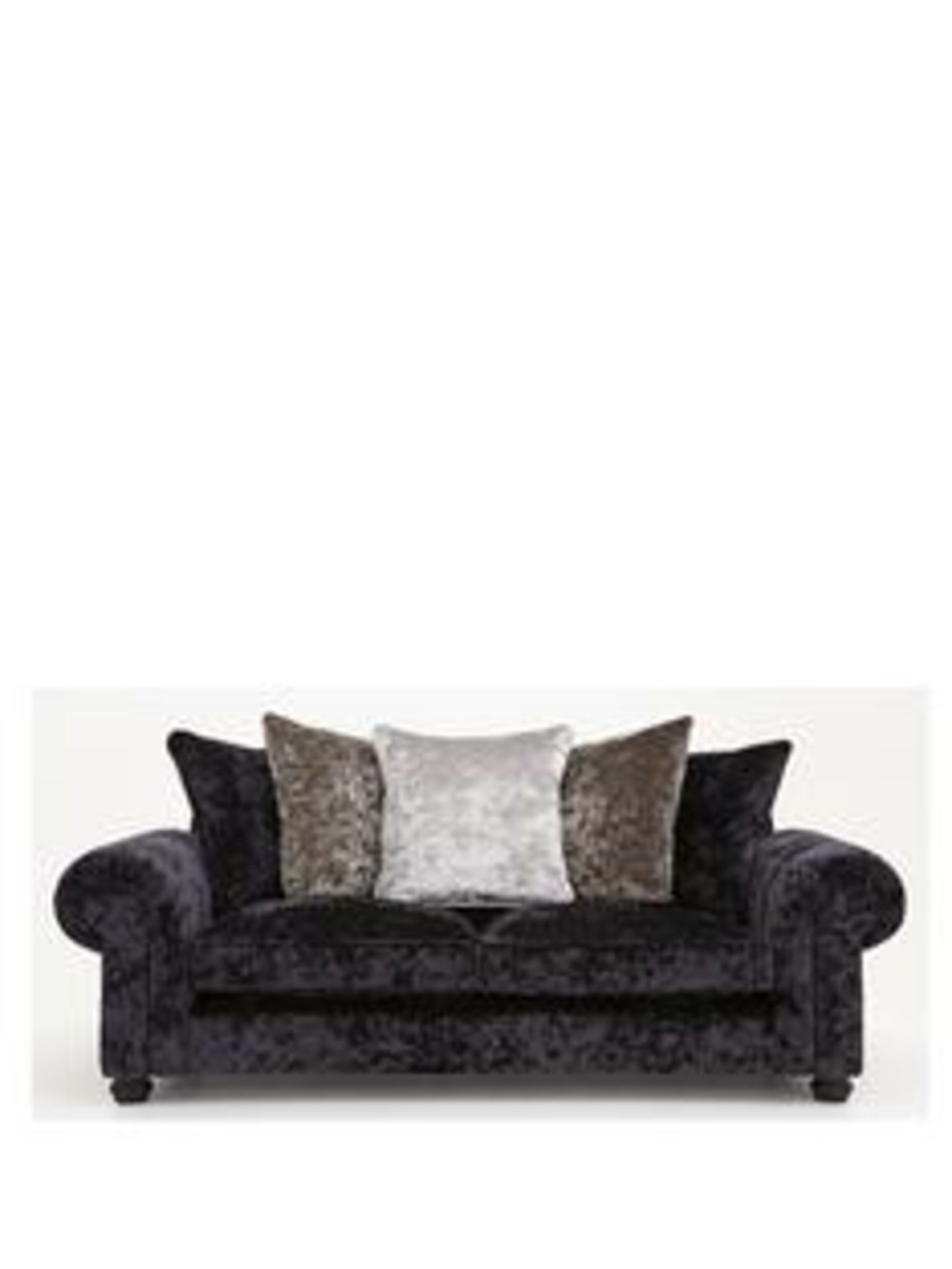 Scarpa deluxe 3 seater sofa in black shimmer crushed velvet