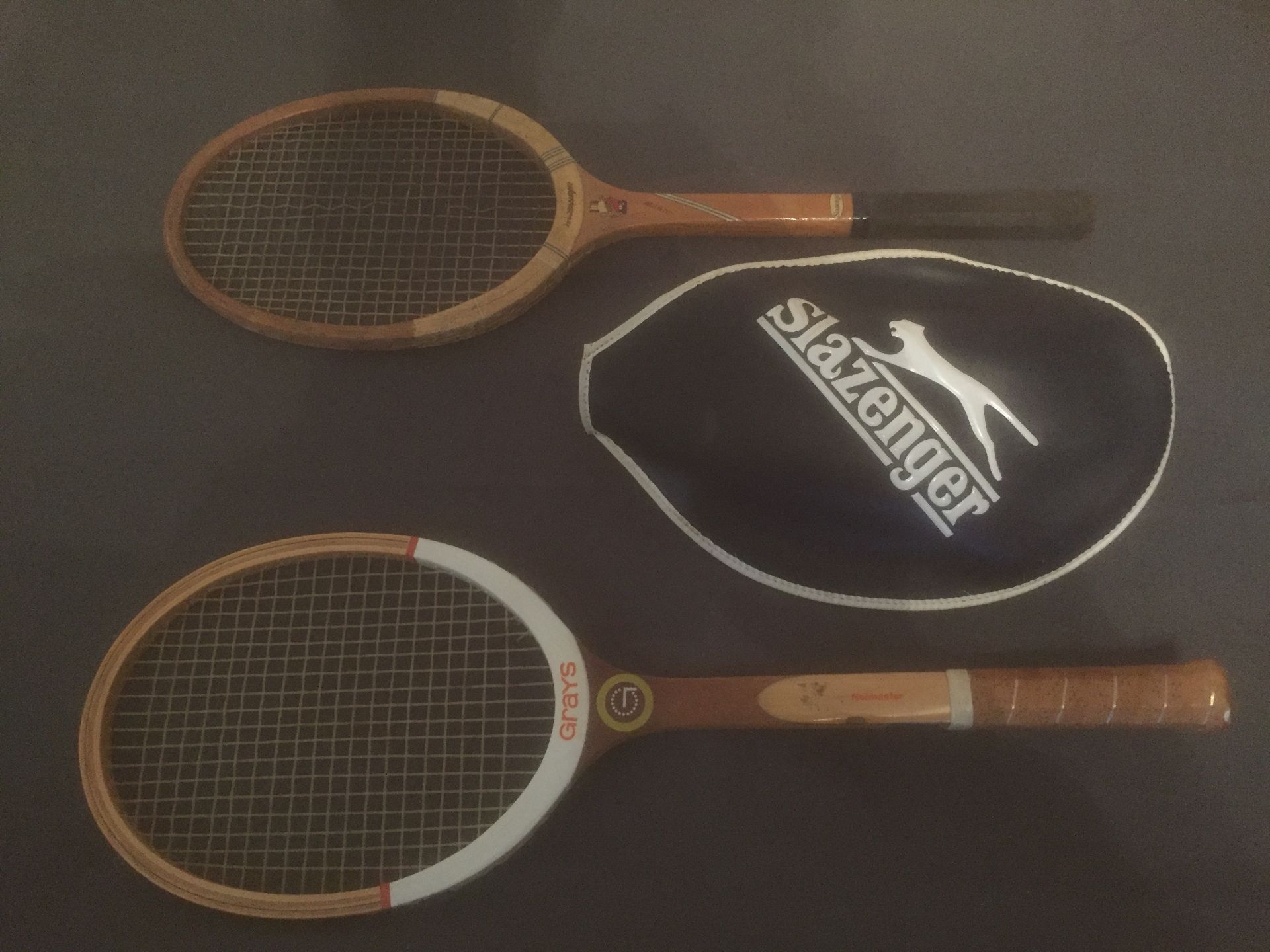 No Reserve VINTAGE TENNIS RACKETS - GRAYS NETMASTER & SLAZENGER QUEENS JUNIOR