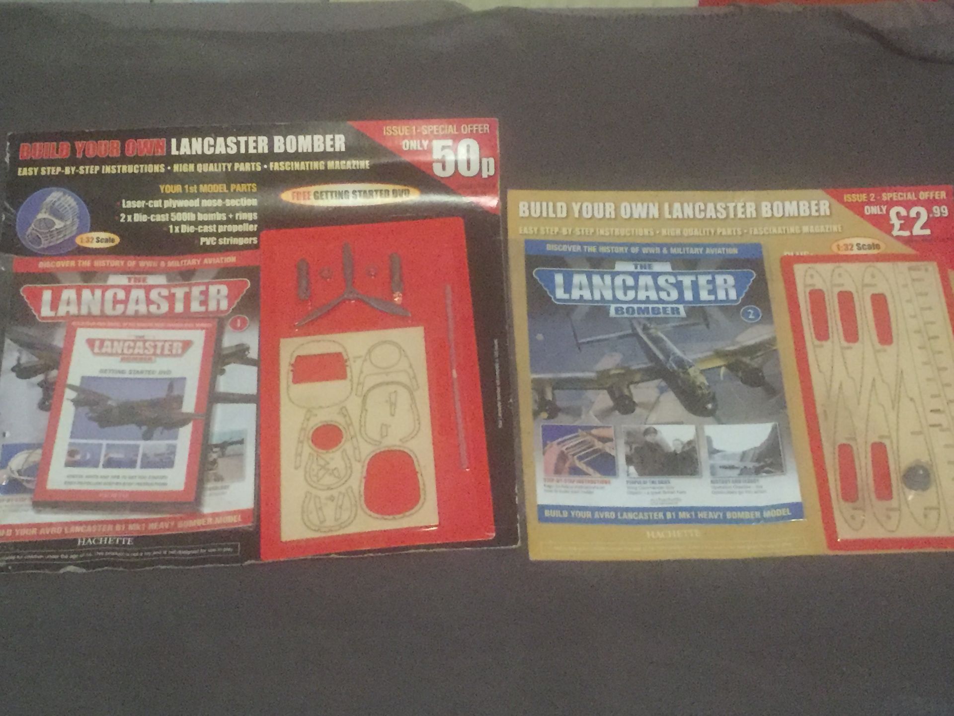 No Reserve THE LANCASTER BOMBER MAGAZINE & BUILD PARTS - ISSUES 1 & 2 - RARE