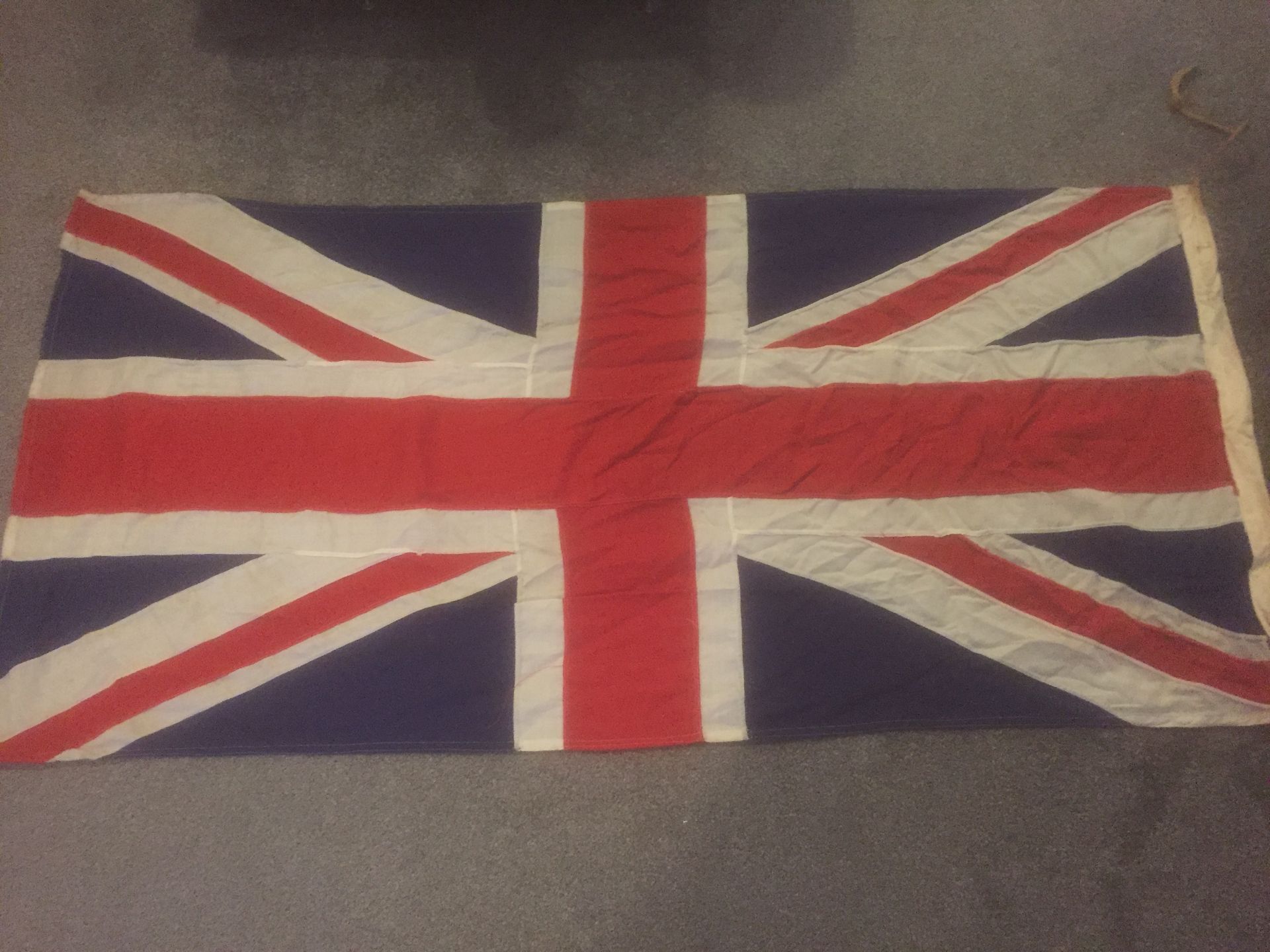 No Reserve VINTAGE OLD UNION JACK FLAG MEASURES 72 INCHES x 33 INCHES