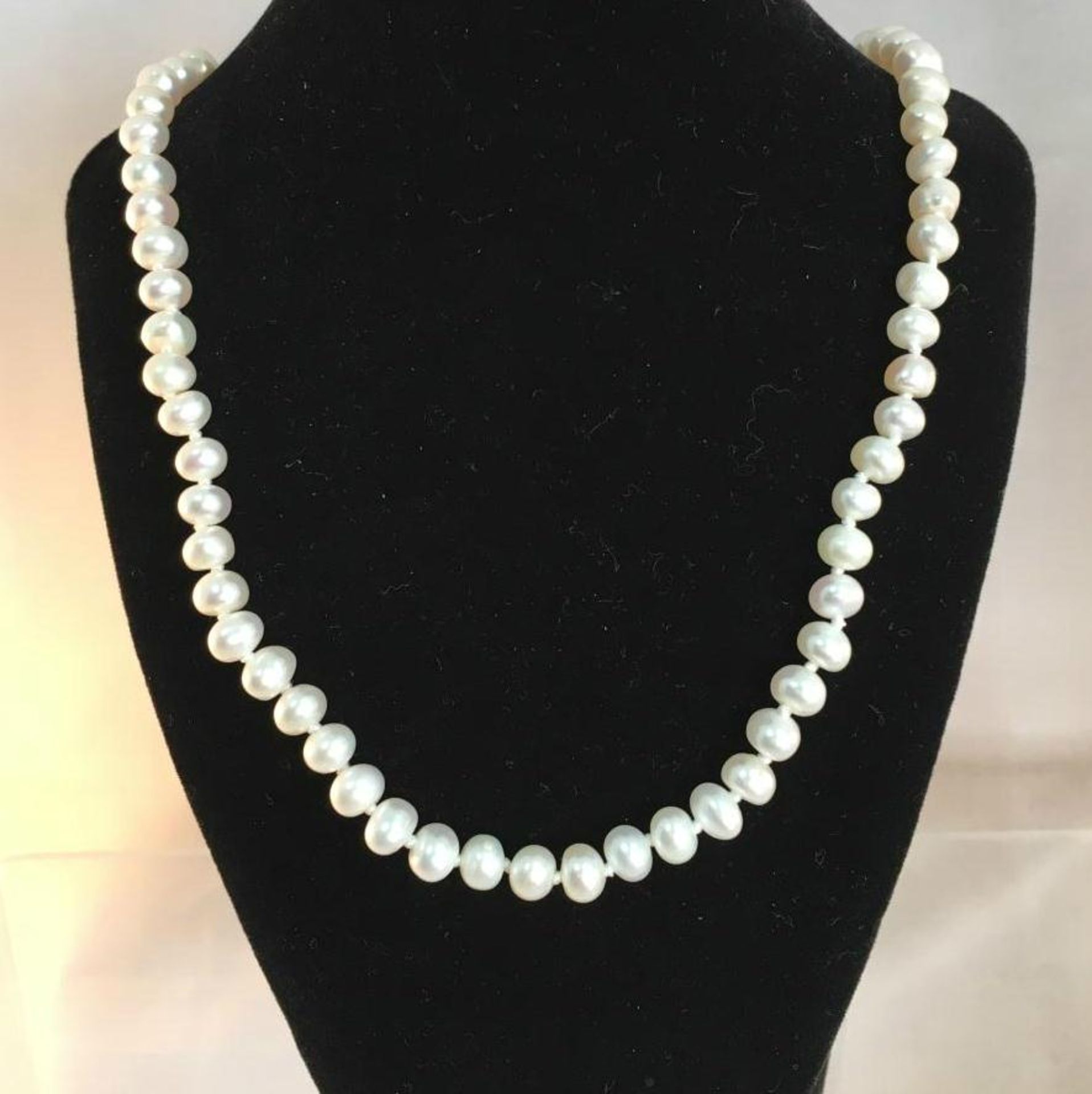 Fresh Water Pearl Necklace with Sterling Silver Clasp 18"