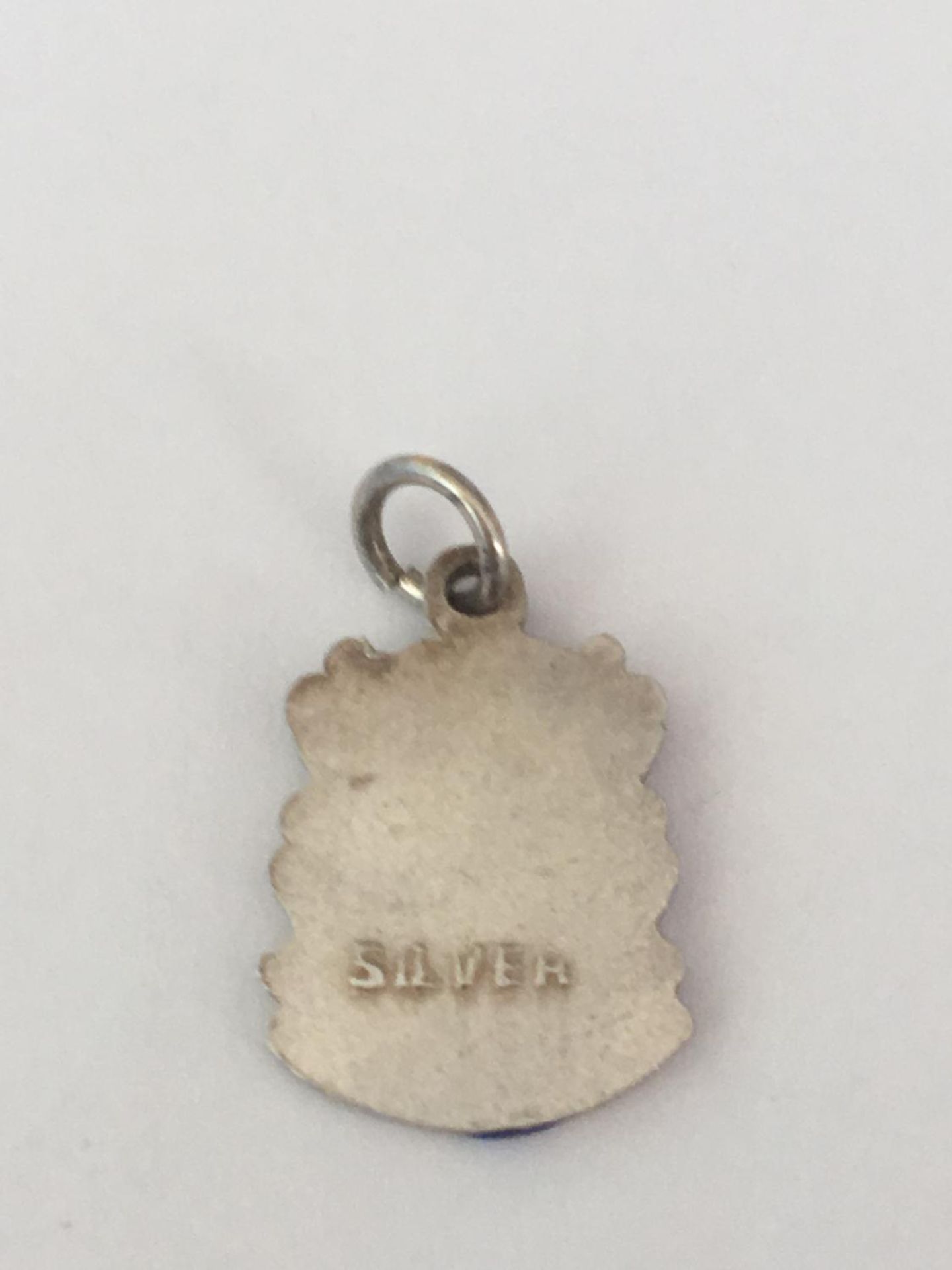 Small enamelled Canterbury silver fob - Image 2 of 2
