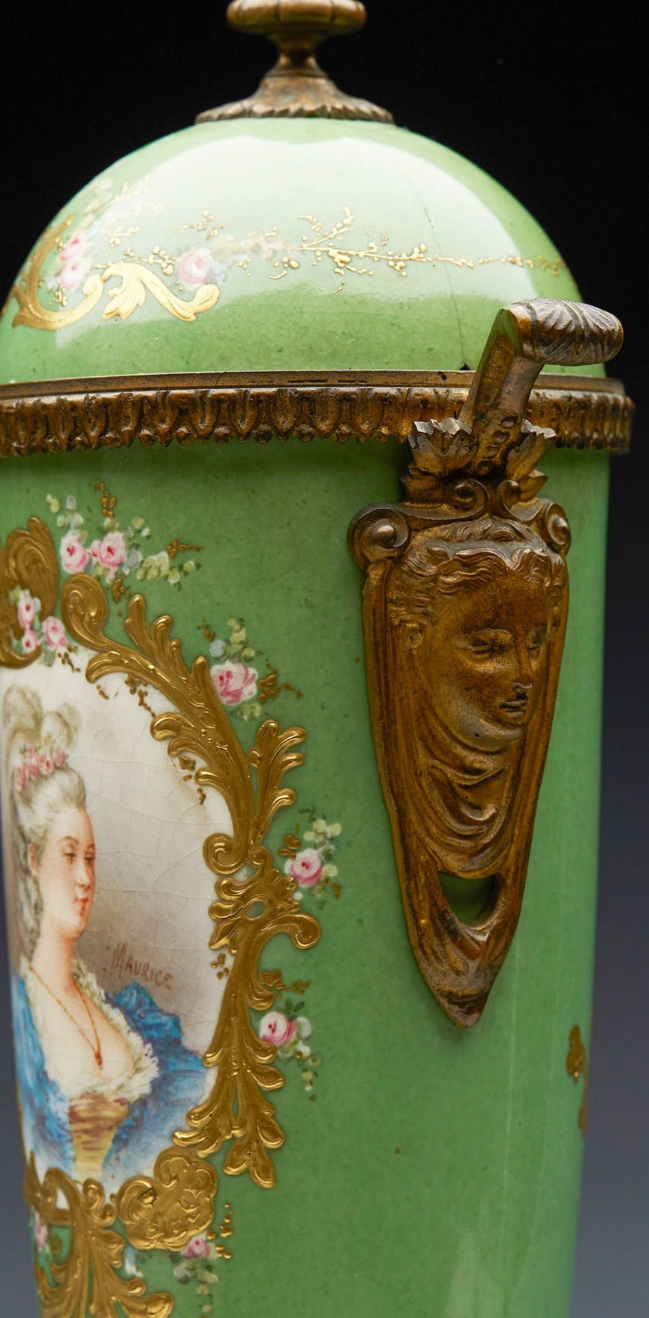 ANTIQUE FRENCH SEVRES MARK ORMOLU PORTRAIT VASE 19TH C. - Image 2 of 14