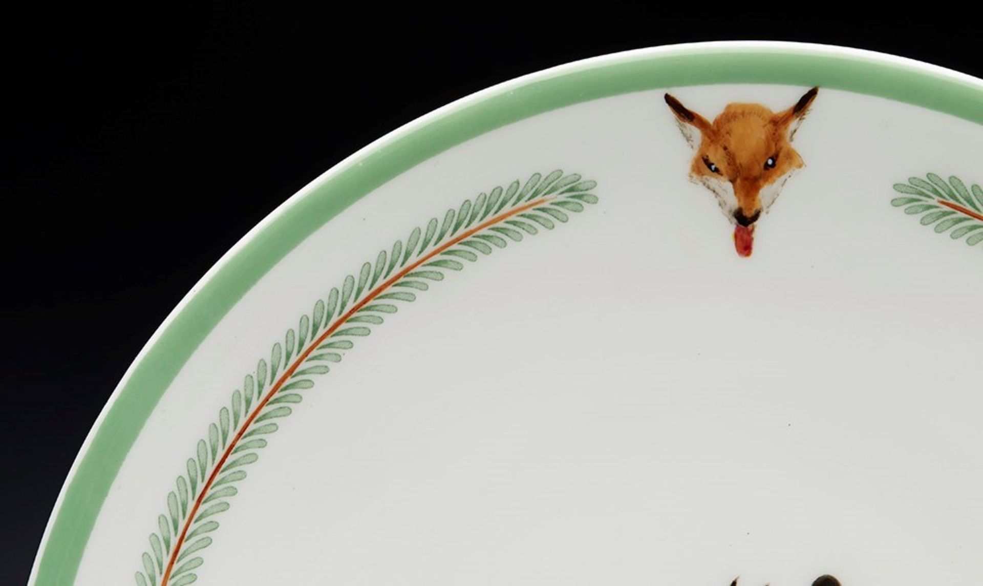 ART DECO ROYAL WORCESTER FOX HUNTING PLATE SIGNED J HENDRY 1933 - Image 4 of 10