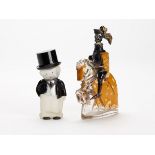 TWO ART DECO NOVELTY GLASS SCENT BOTTLES c.1920/30