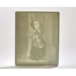 ANTIQUE GERMAN KPM BERLIN LITHOPANE PEDLAR 19TH C.