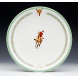 ART DECO ROYAL WORCESTER FOX HUNTING PLATE SIGNED J HENDRY 1933