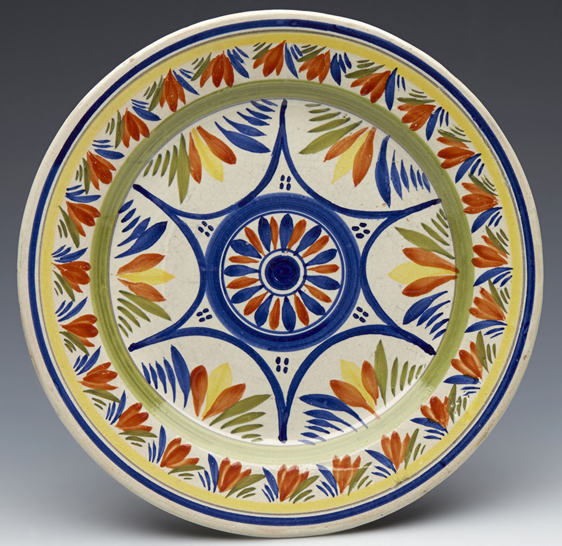 HENRIOT QUIMPER FAIENCE GEOMETRIC PATTERNED PLATE C.1925