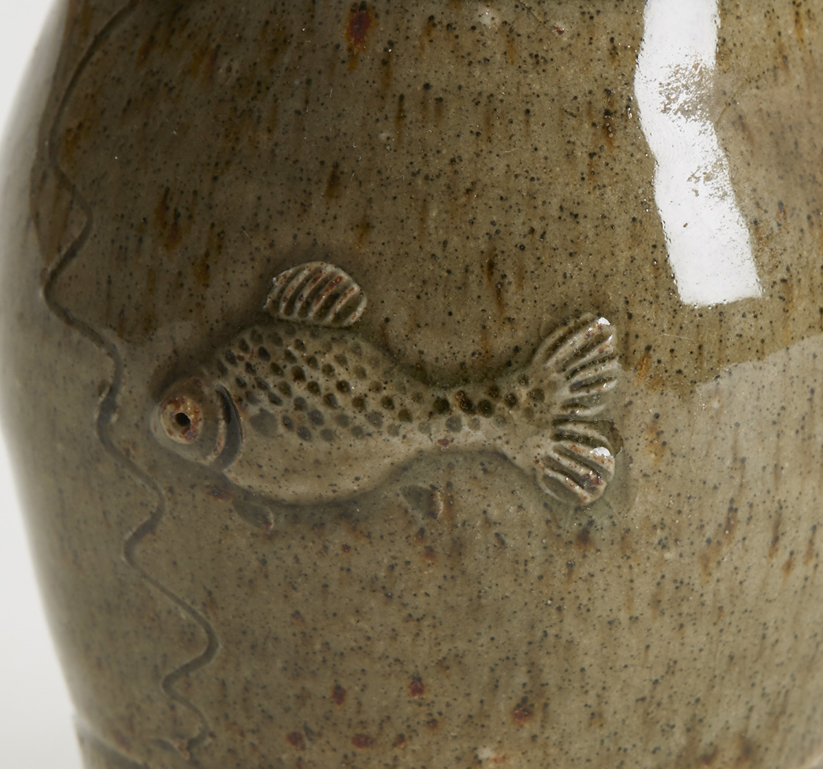 VINTAGE STUDIO POTTERY FISH JUG MERVIN WALSH ST IVES - Image 3 of 7