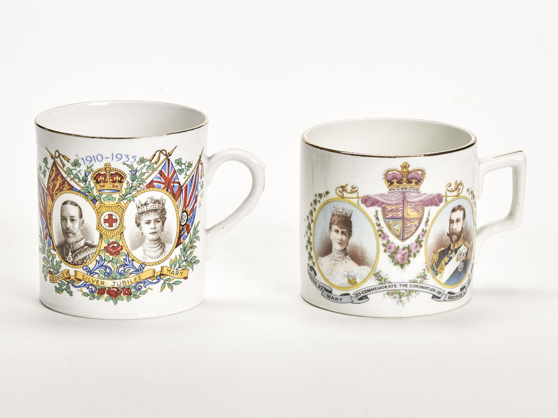 KING GEORGE V CORONATION & SILVER JUBILEE MUGS 1911/35