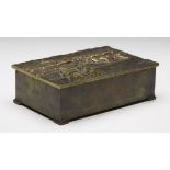 VINTAGE BRONZE LIFE BOAT CIAGRETTE BOX EARLY 20TH C.