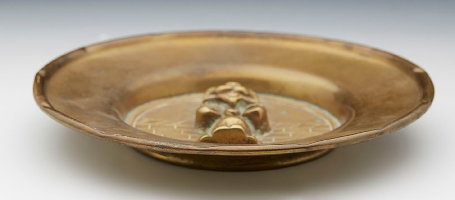 VINTAGE MOULDED BRASS GRINNING CAT DISH EARLY 20TH C. - Image 6 of 6