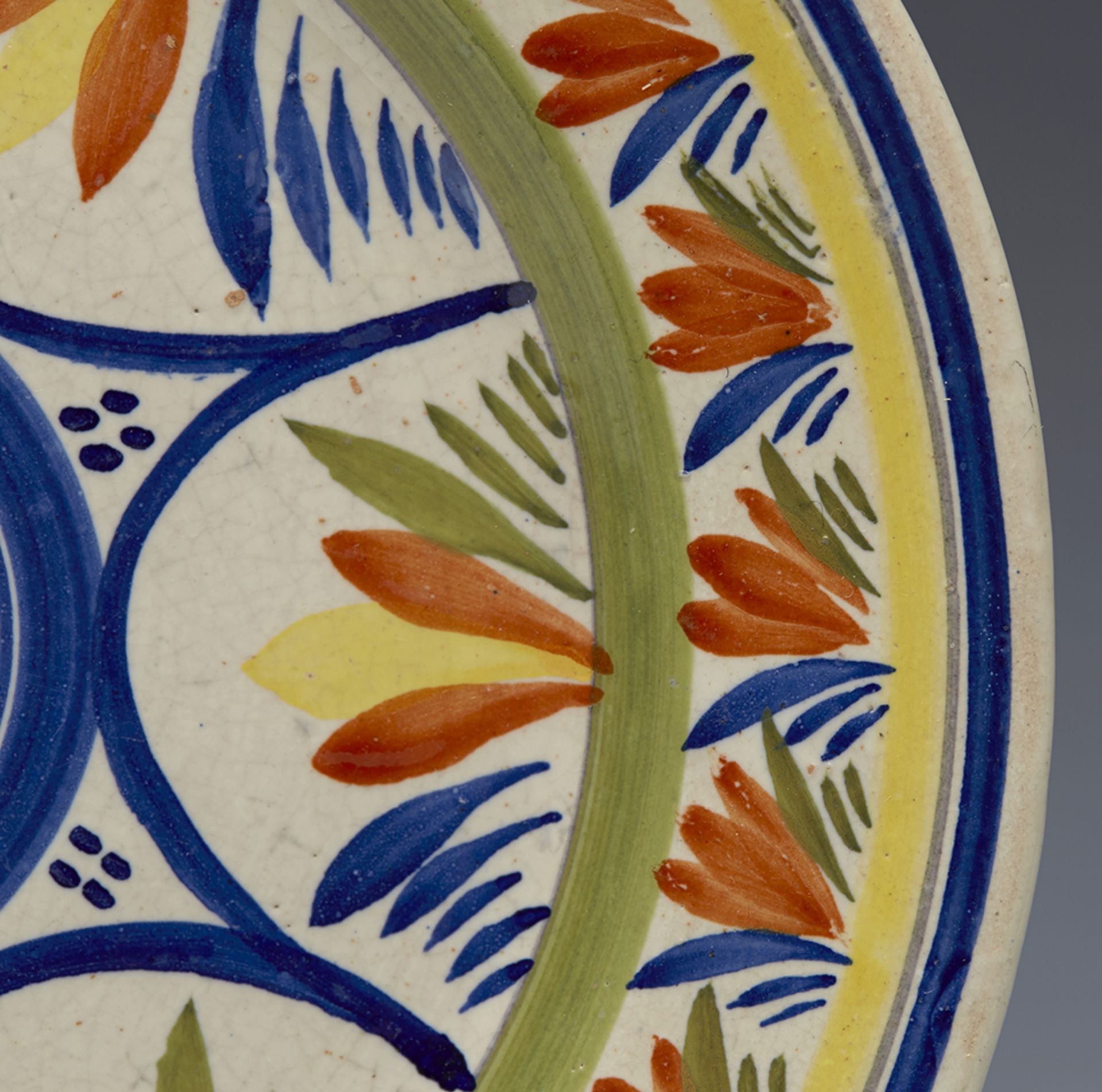 HENRIOT QUIMPER FAIENCE GEOMETRIC PATTERNED PLATE C.1925 - Image 6 of 7