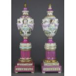 PAIR ANTIQUE BERLIN URN SHAPED CANDLESTICKS 19th C.