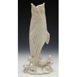 ANTIQUE IRISH BELLEEK FIRST PERIOD LEAPING FISH VASE c.1863-90