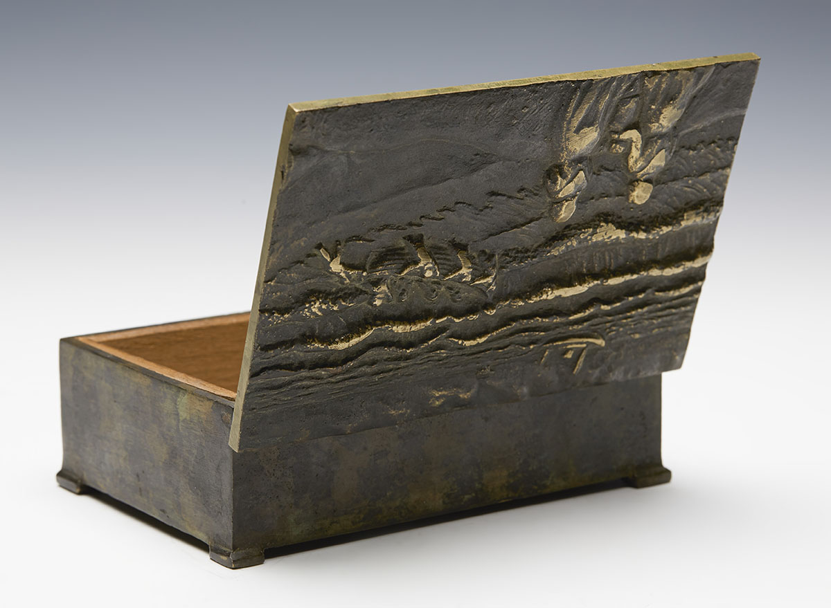 VINTAGE BRONZE LIFE BOAT CIAGRETTE BOX EARLY 20TH C. - Image 5 of 9