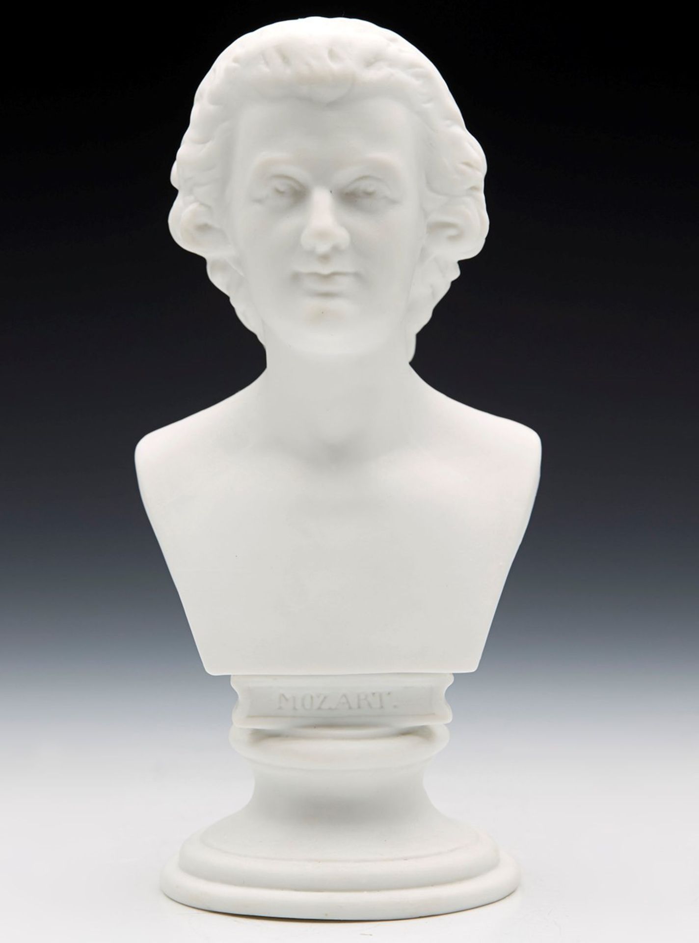 FINE ANTIQUE CONTINENTAL PARIAN BUST OF MOZART 19/20TH C.