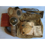 WW2 Military Issue Gas Mask and Front Pack To Police Constable P. Dobson, Bury Police Station