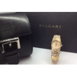 BVLGARI LADIES PARENTESI BJ01 FULL FACTORY SET DIAMOND 3.00ct ENCRUSTED18K SOLID GOLD BANGLE WATCH