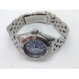 BREITLING LADIES CALLISTINO STAINLESS STEEL WATCH WITH OPTIONAL MOTHER OF PEARL BLUE DIAL A72345