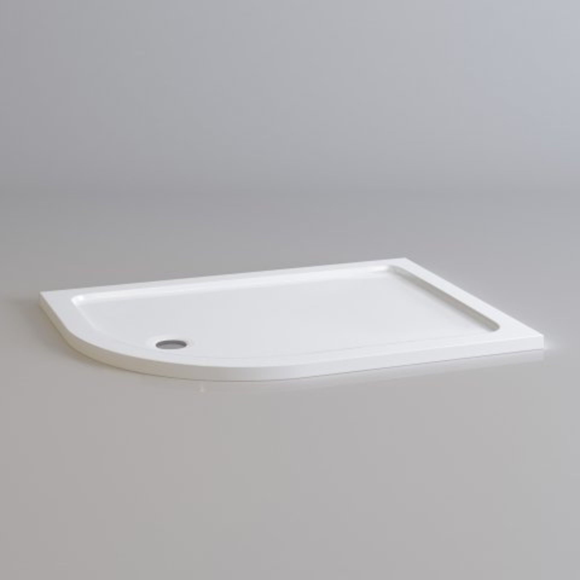 (M36) 1200x900mm Offset Quadrant Ultraslim Stone Shower Tray - Left. RRP £324.99. Designed and