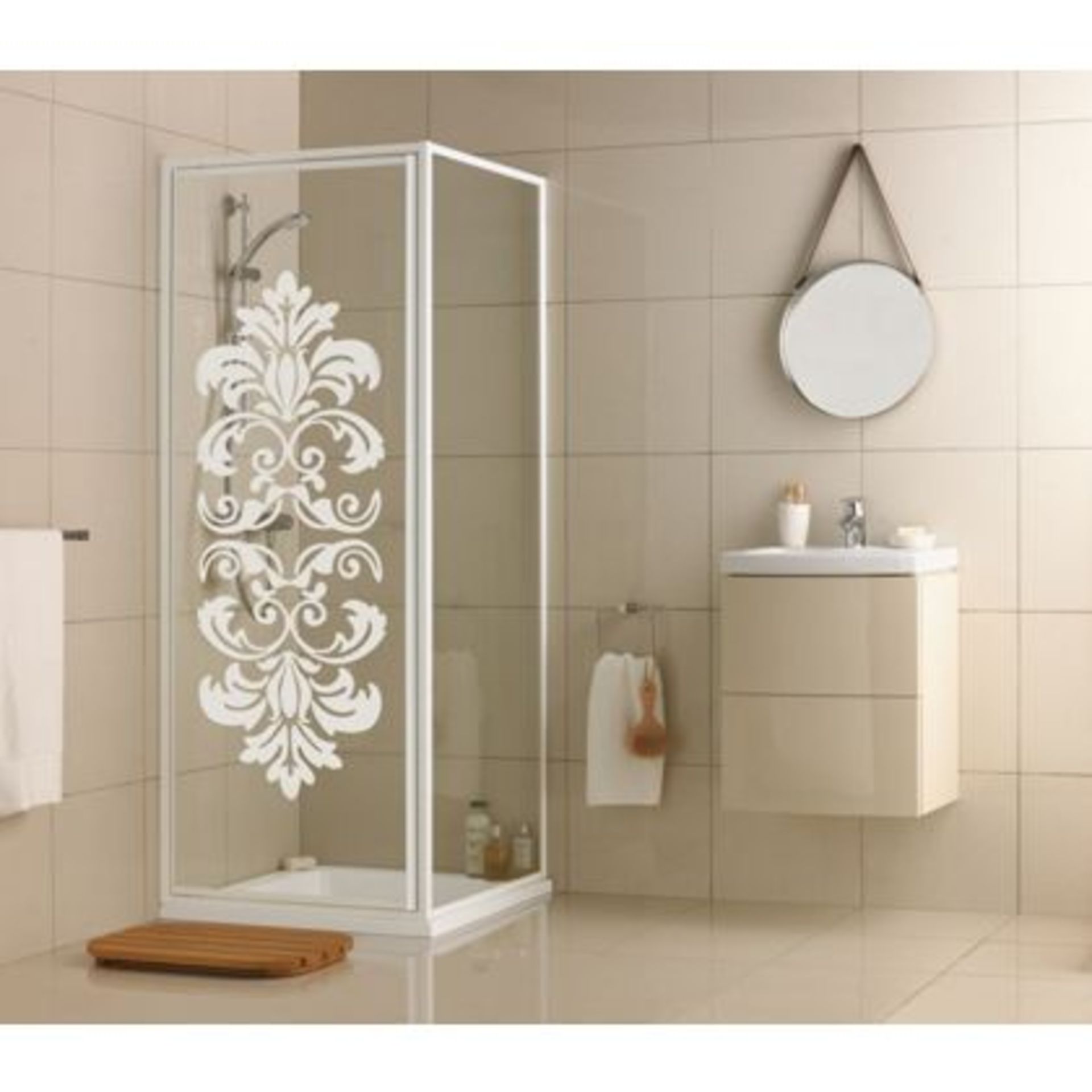 (L104) Aqualux Crystal Pivot Shower Enclosure - 760 x 760mm. RRP £218.99. Enjoy a revitalising