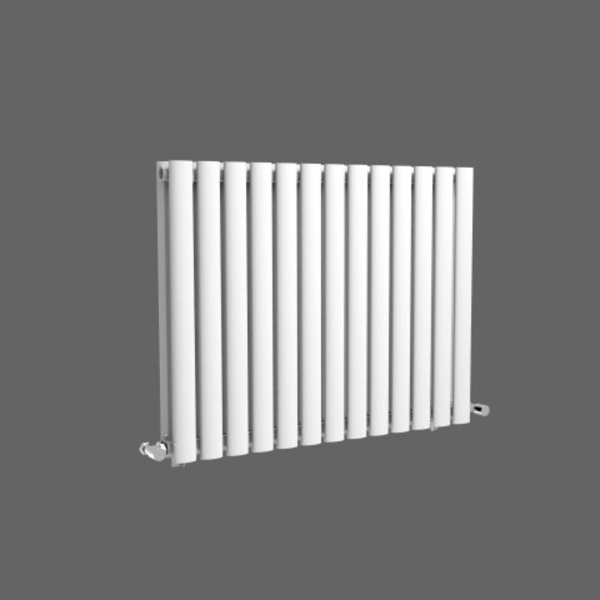 (M44) 600x780mm Gloss White Double Panel Oval Tube Horizontal Radiator - Huntington Finest. RRP £ - Image 3 of 4