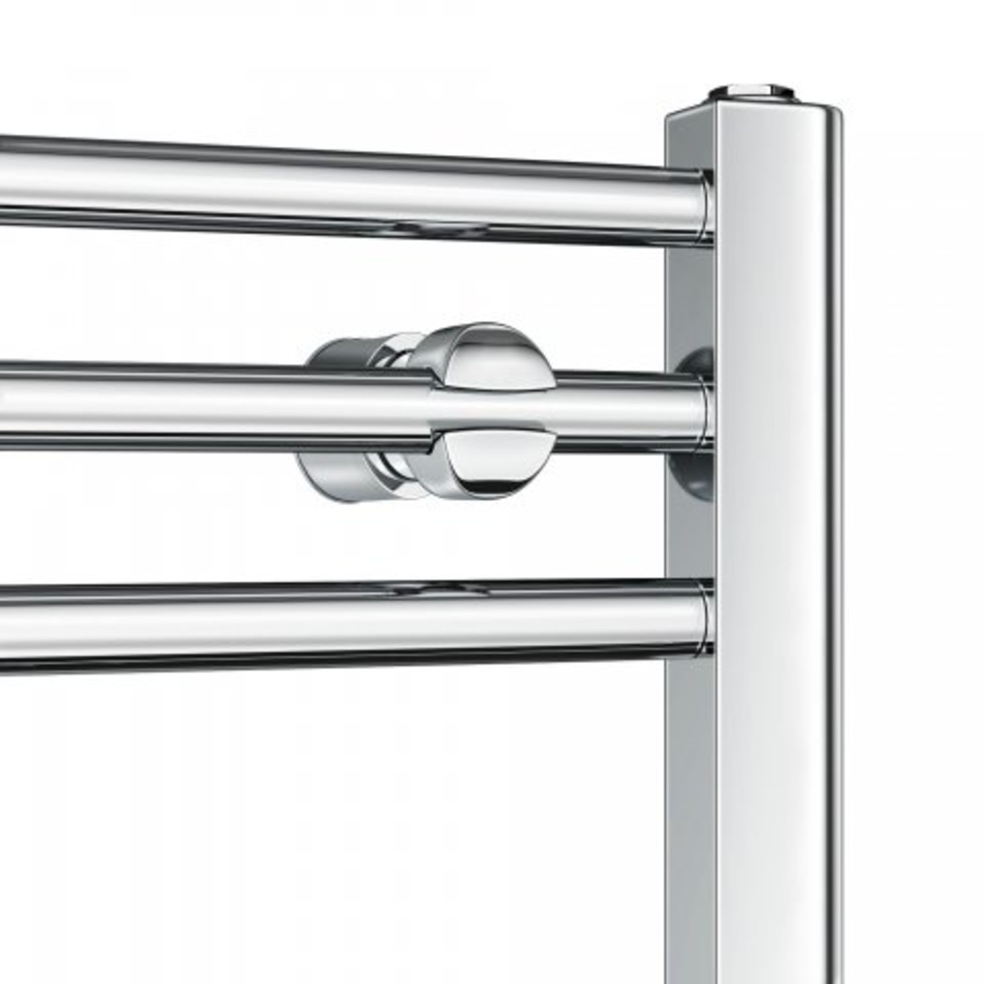 (M13) 650x400mm - Natasha Basic 20mm Tubes - Chrome Heated Straight Rail Ladder Towel Radiator. - Image 5 of 5