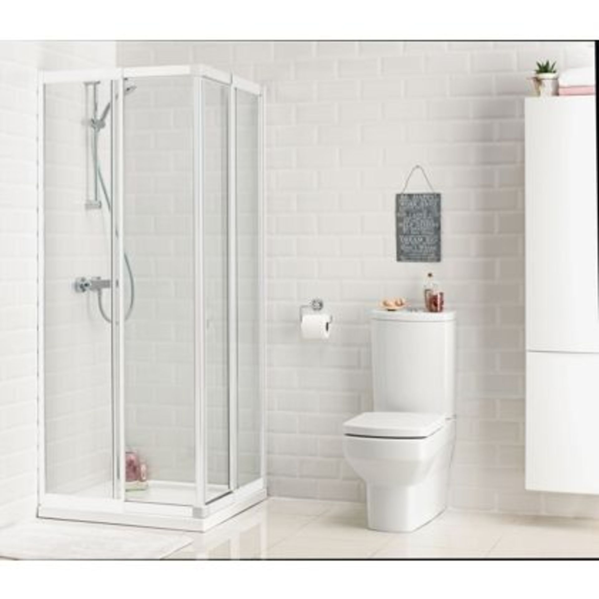 (AAA144) Aqualux Crystal Corner Entry Shower Enclosure - 760 x 800mm - White. Brand New & Sealed.